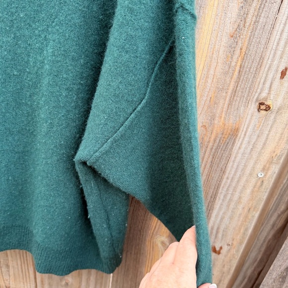 Anthropologie Pilcro Alani 100% Cashmere Sweater Holly Green Size Large - Picture 4 of 6